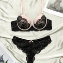 Conjunto De 2 Piezas De Ropa De Bano Para Mujeres Que Incluye Brasier Con Aro Y Encaje Con Panty Modelador