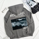 Ezwear sudadera con capucha oversize informal con estampado de paisaje y letra para mujer, otono/invierno