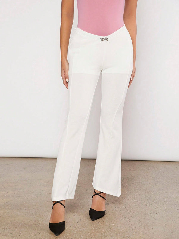 Pantalones acampanados unicolor