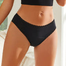 Ropa Interior Femenina De Encaje Floral De Color Solido A Prueba De Fugas Para Menstrual