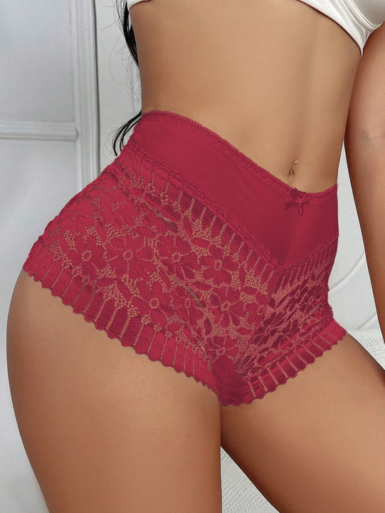 1 pieza de bragas sexys para mujeres que cruzan fronteras con diseno de encaje hueco transpirable de mediana altura y empaque de cadera y cintura, para el mercado europeo y americano