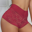 1 pieza de bragas sexys para mujeres que cruzan fronteras con diseno de encaje hueco transpirable de mediana altura y empaque de cadera y cintura, para el mercado europeo y americano