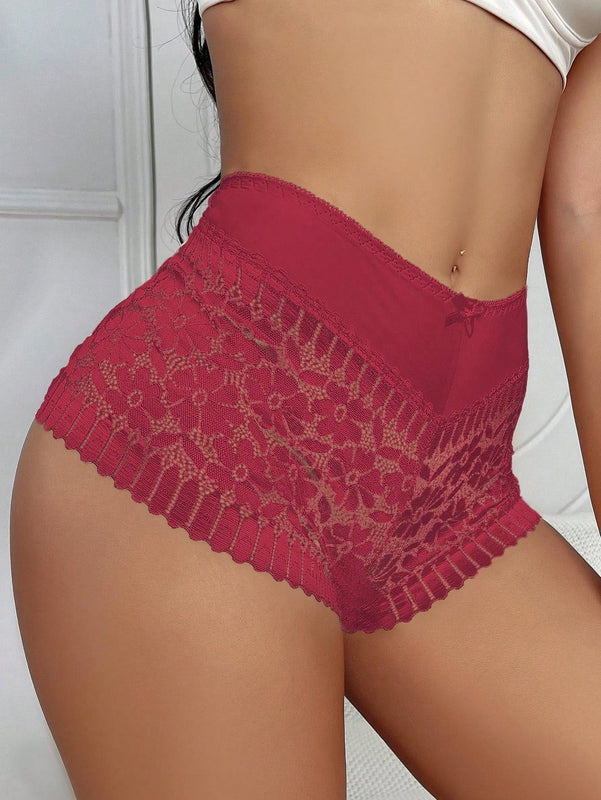 1 pieza de bragas sexys para mujeres que cruzan fronteras con diseno de encaje hueco transpirable de mediana altura y empaque de cadera y cintura, para el mercado europeo y americano