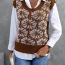 Frenchy 1 pieza chaleco tipo sueter con estampado floral