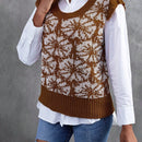 Frenchy 1 pieza chaleco tipo sueter con estampado floral