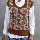 Frenchy 1 pieza chaleco tipo sueter con estampado floral