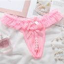 sexy entrepierna abierta con encaje & con perla Tanga-G , transparente & a con perla trasero Tangas , caliente erotico Lenceria