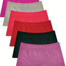 6 Piezas Bragas Suaves Sin Costuras De Cintura Baja Para Mujeres, Comoda Ropa Interior De Mujer