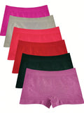 6 Piezas Bragas Suaves Sin Costuras De Cintura Baja Para Mujeres, Comoda Ropa Interior De Mujer