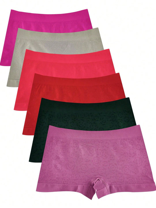 6 Piezas Bragas Suaves Sin Costuras De Cintura Baja Para Mujeres, Comoda Ropa Interior De Mujer