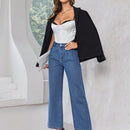 Prive Jeans anchos a cuadros de cintura alta