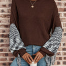 LUNE Jersey de space dye ribete con fleco de hombros caidos