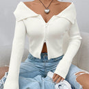 Ezwear chaqueta tipo cardigan de ajuste cenido con hombros descubiertos y cremallera
