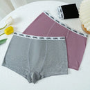 3 piezas calzoncillos boxer con estampado de letra y cinta en contraste