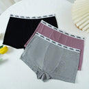 3 piezas calzoncillos boxer con estampado de letra y cinta en contraste