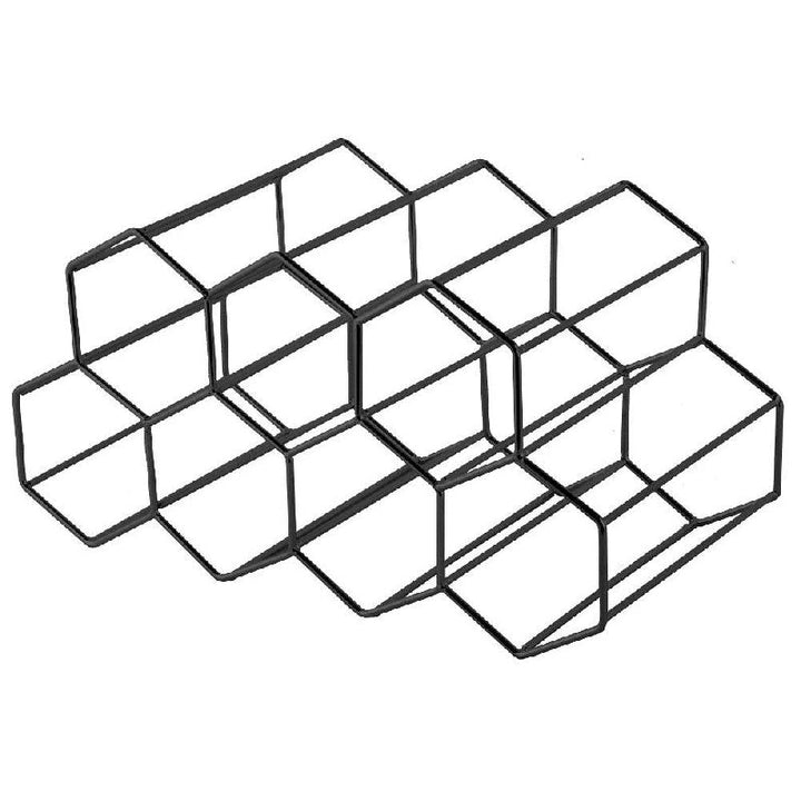 Elegante Estante de Vino de Metal Negro con Nido de Abeja - Capacidad para 7 Botellas, Diseño de Rejilla Hexagonal para Exhibición en la Sala de Estar, Soporte Creativo para Vino Tinto de Encimera & Organizador de Cocina, Decoración de Vino
