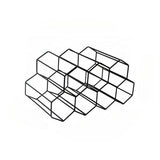 Elegante Estante de Vino de Metal Negro con Nido de Abeja - Capacidad para 7 Botellas, Diseño de Rejilla Hexagonal para Exhibición en la Sala de Estar, Soporte Creativo para Vino Tinto de Encimera & Organizador de Cocina, Decoración de Vino