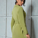 Eilly Bazar Abrigo Con Capa De Bolsillo Para Trabajo Con Collar De Solapa Para Mujer Y Mangas Largas