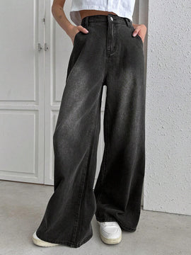 DAZY Jeans De Pierna Ancha Con Bolsillos Oblicuos