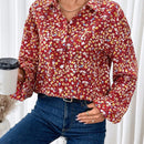 Frenchy Camisa con hombros caidos y estampado floral de florecitas