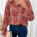 Frenchy Camisa con hombros caidos y estampado floral de florecitas