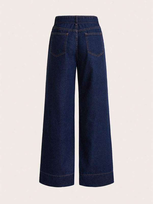 MOD Jeans con puntada con cinturon de pierna ancha