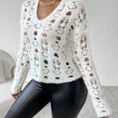 Frenchy Sueter con hombros caidos y rasgados