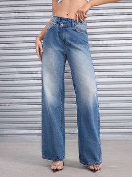 ICON Jeans anchos con cintura asimetrica