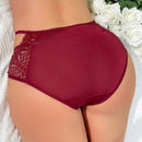 Lenceria De Encaje Con Lazo Frontal Y Contraste De Color De Panty