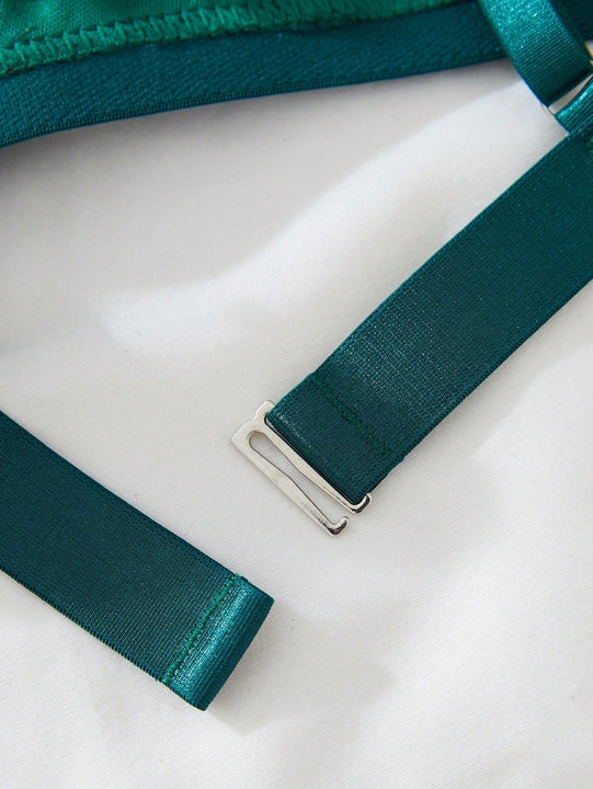 Sujetador con bordado floral de malla con gargantilla