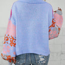 Essnce Jersey de rayas & con patron floral cuello alto de hombros caidos