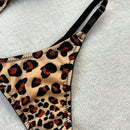 Set de lenceria con estampado de leopardo con aro