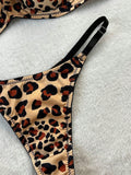 Set de lenceria con estampado de leopardo con aro
