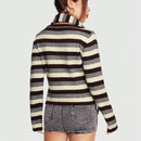 ROMWE Grunge Punk Jersey con patron de rayas con panuelo