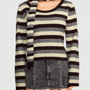 ROMWE Grunge Punk Jersey con patron de rayas con panuelo