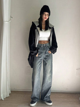 DAZY Jeans desgarro de pierna ancha