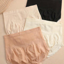 4 Unids/set Bragas Triangulares Sin Costuras De Cintura Alta De Colores Mezclados Con Control De Barriga Y Levantador De Gluteos