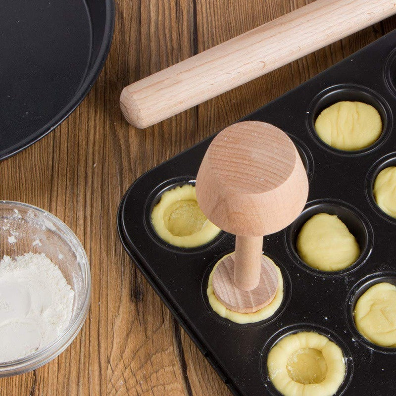 1 pza. Gadgets de cocina de madera para tartas de huevo, empujador de doble cara, moldeador de tartas de huevo, molde de madera para tartas de huevo, herramientas de cocina para hornear pasteles, para caravanas.