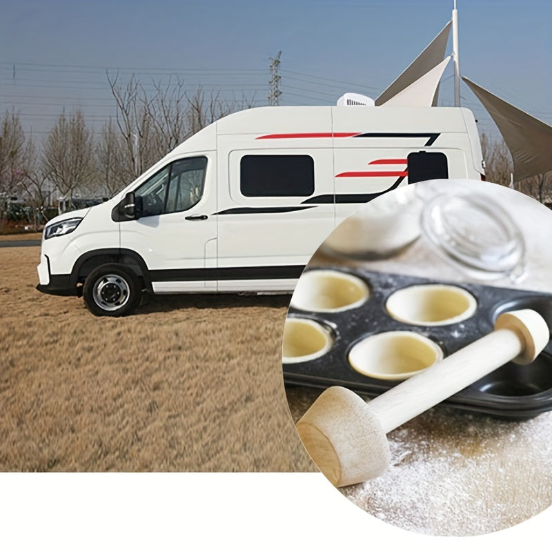 1 pza. Gadgets de cocina de madera para tartas de huevo, empujador de doble cara, moldeador de tartas de huevo, molde de madera para tartas de huevo, herramientas de cocina para hornear pasteles, para caravanas.