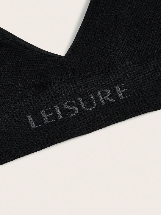 Leisure Set de lenceria con estampado de letra
