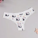 Ropa Interior Sexy De Tanga Con Diseno De Gatos Y Adornos De Encaje Lindos Para Mujer
