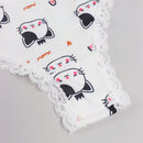 Ropa Interior Sexy De Tanga Con Diseno De Gatos Y Adornos De Encaje Lindos Para Mujer
