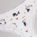 Ropa Interior Sexy De Tanga Con Diseno De Gatos Y Adornos De Encaje Lindos Para Mujer