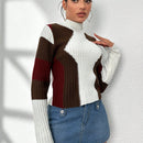 Unity Jersey de color combinado de cuello alto tejido de canale