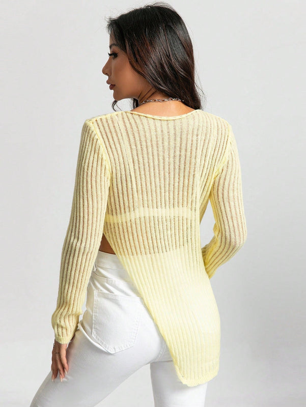 EZwear Jersey bajo con abertura de punto de malla sin sujetador