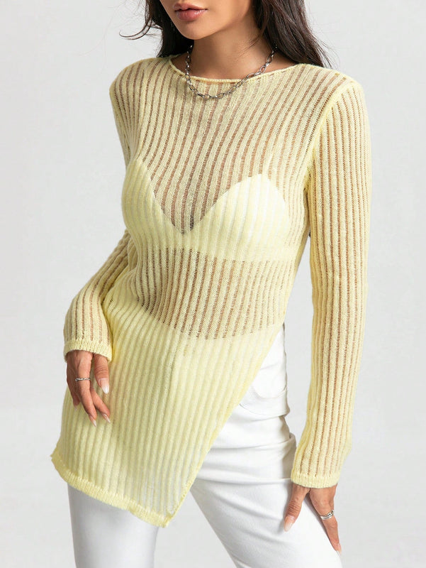 EZwear Jersey bajo con abertura de punto de malla sin sujetador