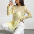 EZwear Jersey bajo con abertura de punto de malla sin sujetador