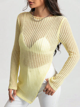 EZwear Jersey bajo con abertura de punto de malla sin sujetador