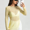EZwear Jersey bajo con abertura de punto de malla sin sujetador