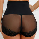 Chicos Shorts de fajas con encaje en contraste de talle alto